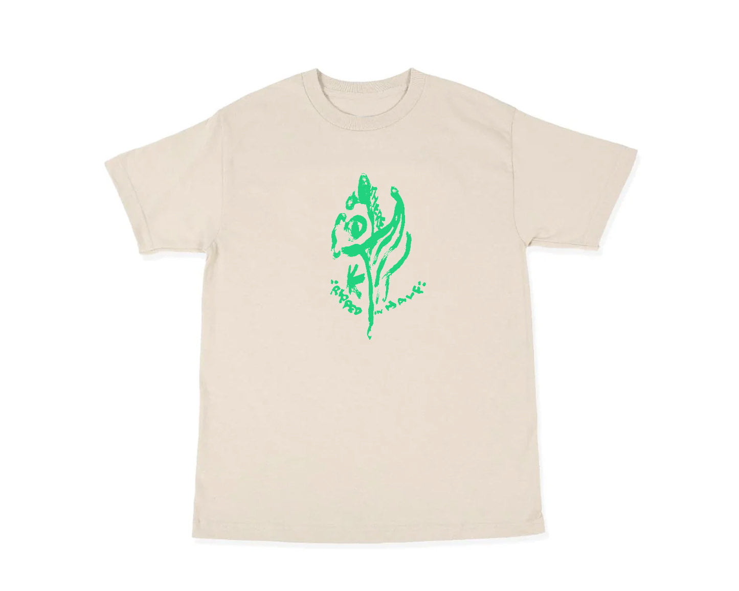"Ripped in Half" tee (sand)